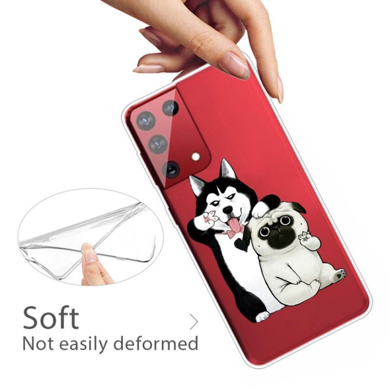 Cover Samsung Galaxy S21 Ultra 5G Sjove Hunde