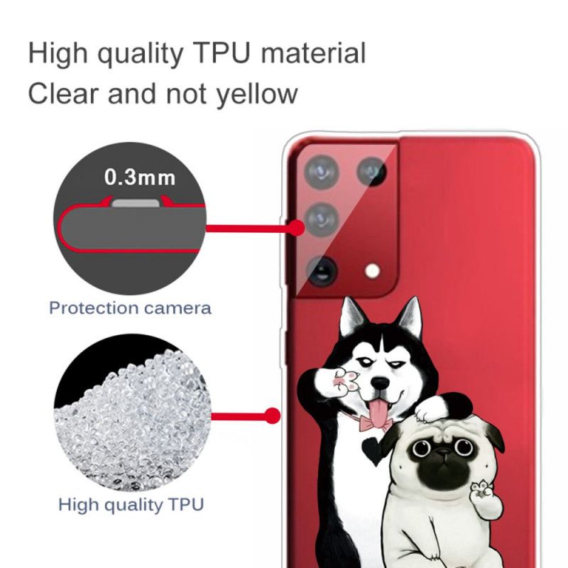 Cover Samsung Galaxy S21 Ultra 5G Sjove Hunde