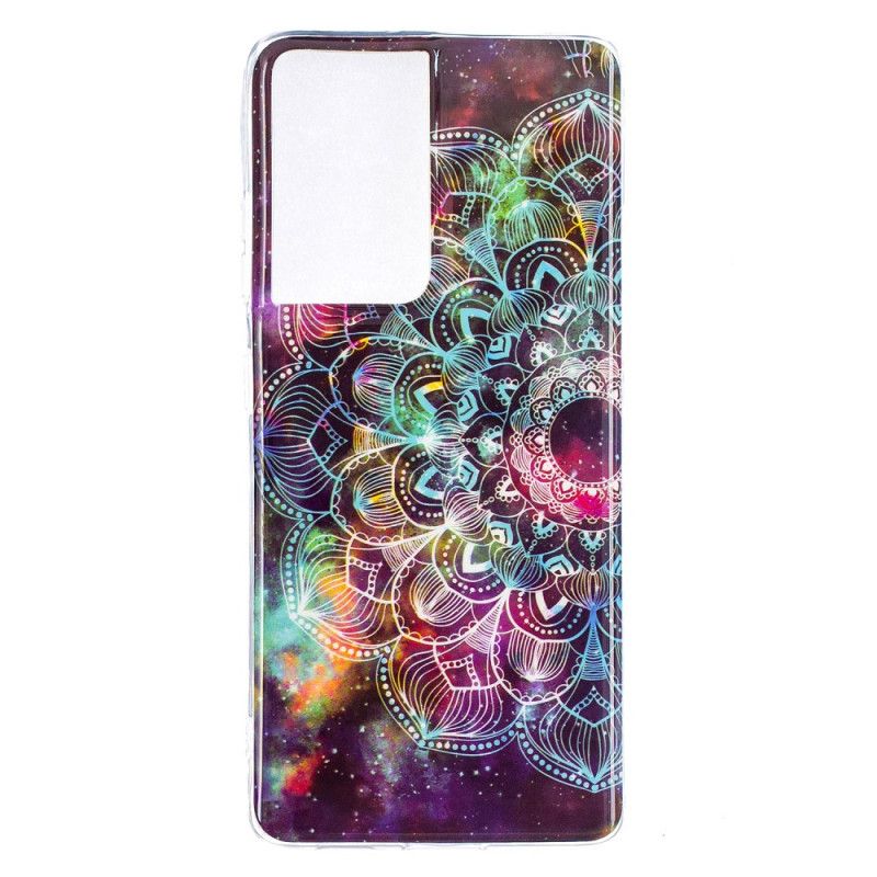 Cover Samsung Galaxy S21 Ultra 5G Sort Fluorescerende Blomsterserie