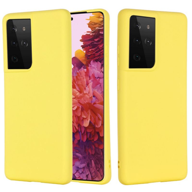 Cover Samsung Galaxy S21 Ultra 5G Sort Flydende Silikone Design Original