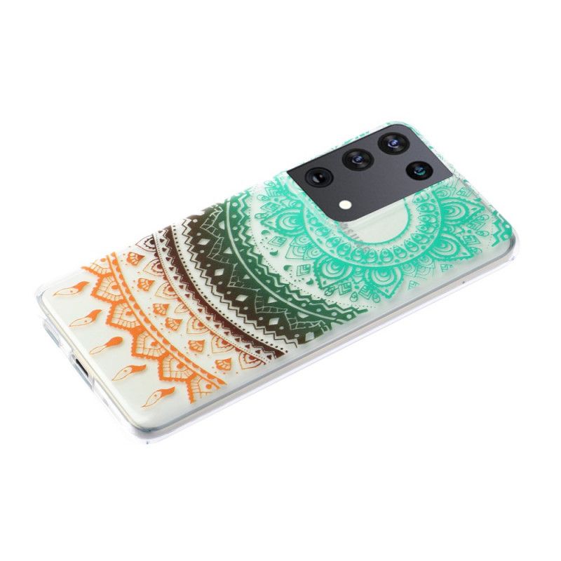 Cover Samsung Galaxy S21 Ultra 5G Sort Gennemsigtig Blomstermandala