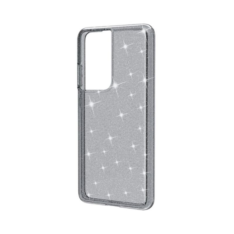 Cover Samsung Galaxy S21 Ultra 5G Sort Gennemsigtig Glitter