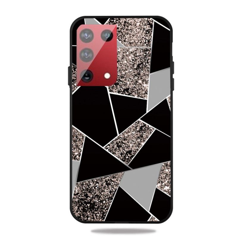 Cover Samsung Galaxy S21 Ultra 5G Sort Marmorfarvet Geometri