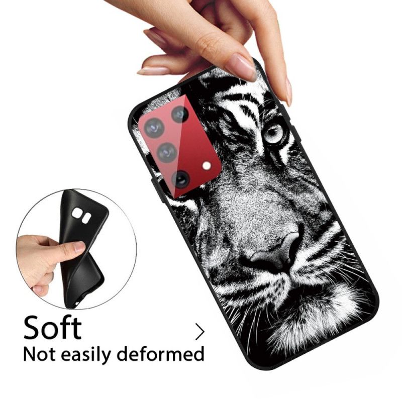 Cover Samsung Galaxy S21 Ultra 5G Sort Og Hvid Tiger Beskyttelse