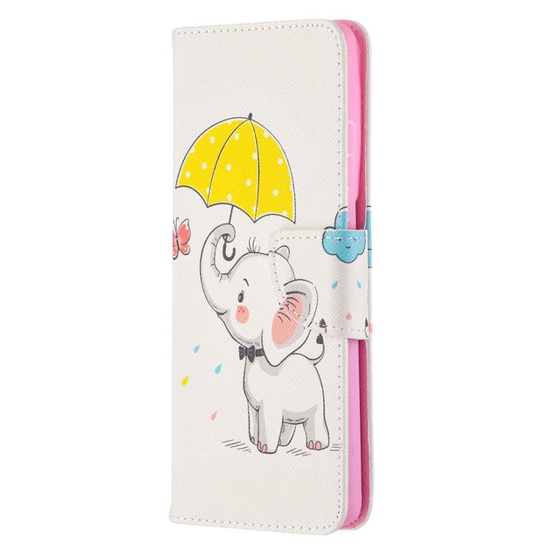 Flip Cover Læder for Samsung Galaxy S21 Ultra 5G Baby Elefant