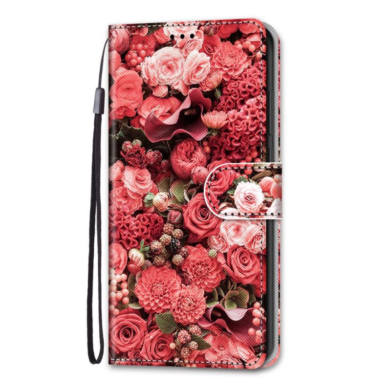 Flip Cover Læder for Samsung Galaxy S21 Ultra 5G Blomsterromantik