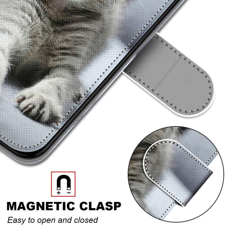 Flip Cover Læder for Samsung Galaxy S21 Ultra 5G Sort De Smukkeste Katte