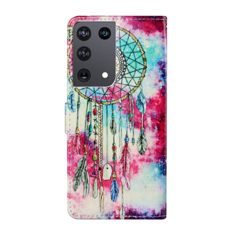 Flip Cover Læder Samsung Galaxy S21 Ultra 5G Dream Catcher-Stilen