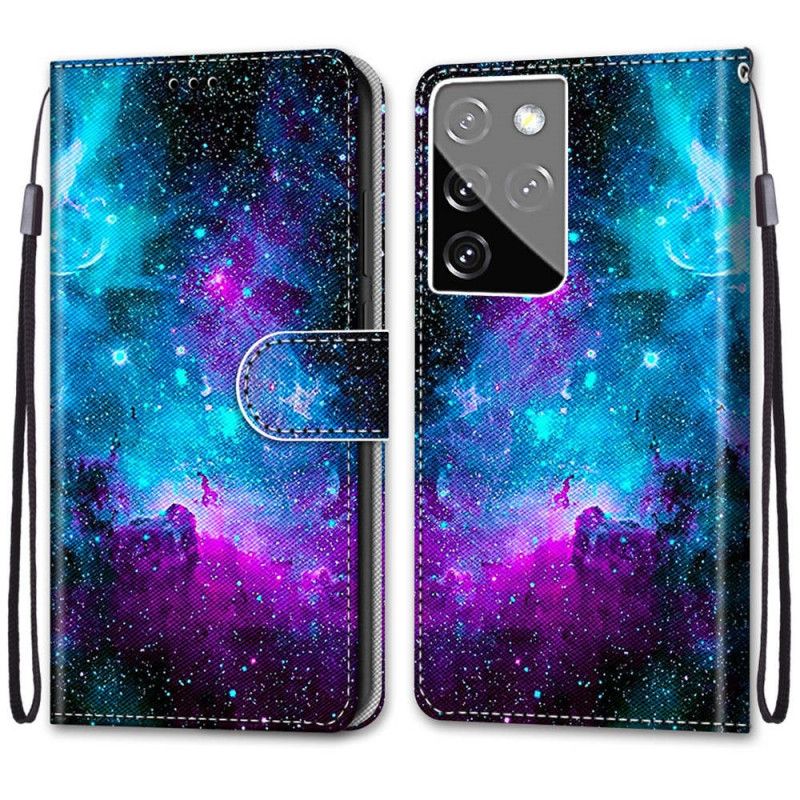 Flip Cover Læder Samsung Galaxy S21 Ultra 5G Kosmisk Himmel Beskyttelse