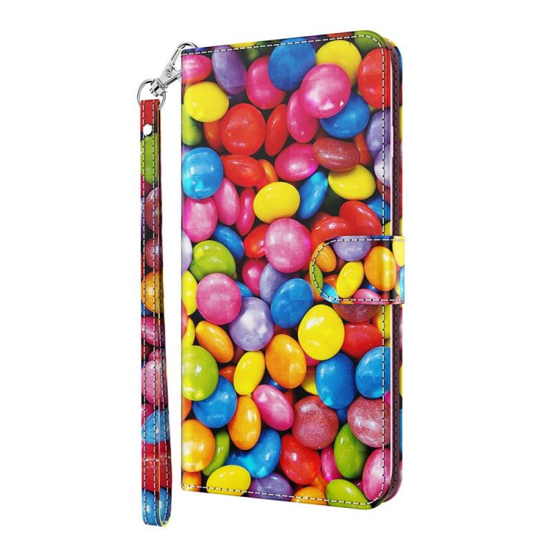 Flip Cover Læder Samsung Galaxy S21 Ultra 5G Let Spot Candy Med Rem Beskyttelse