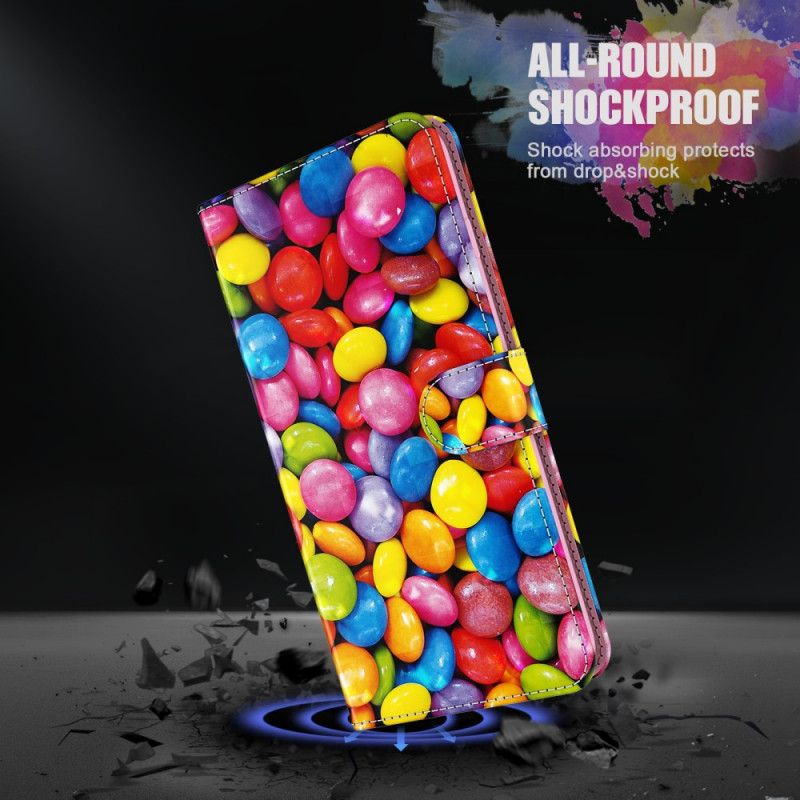 Flip Cover Læder Samsung Galaxy S21 Ultra 5G Let Spot Candy Med Rem Beskyttelse