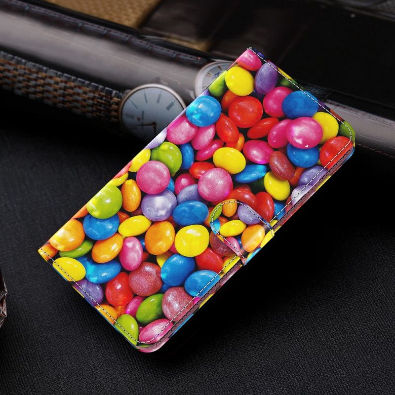 Flip Cover Læder Samsung Galaxy S21 Ultra 5G Let Spot Candy Med Rem Beskyttelse