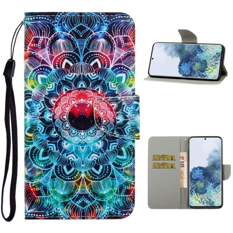 Flip Cover Læder Samsung Galaxy S21 Ultra 5G Prangende Mandala