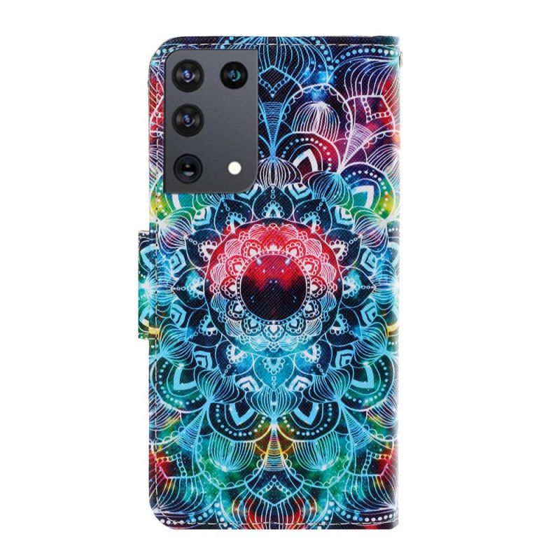 Flip Cover Læder Samsung Galaxy S21 Ultra 5G Prangende Mandala