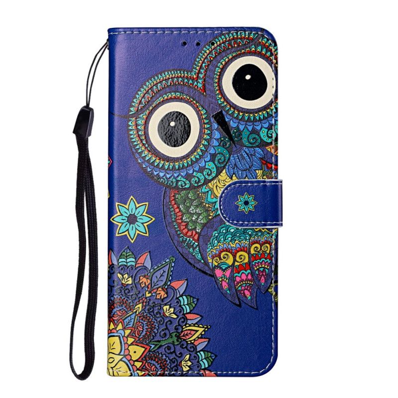 Flip Cover Læder Samsung Galaxy S21 Ultra 5G Ugle I Mandala