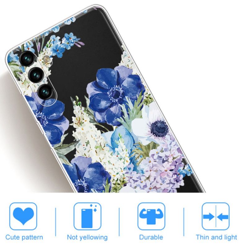 Cover Til Samsung Galaxy A13 5g Blå Blomster Akvarel