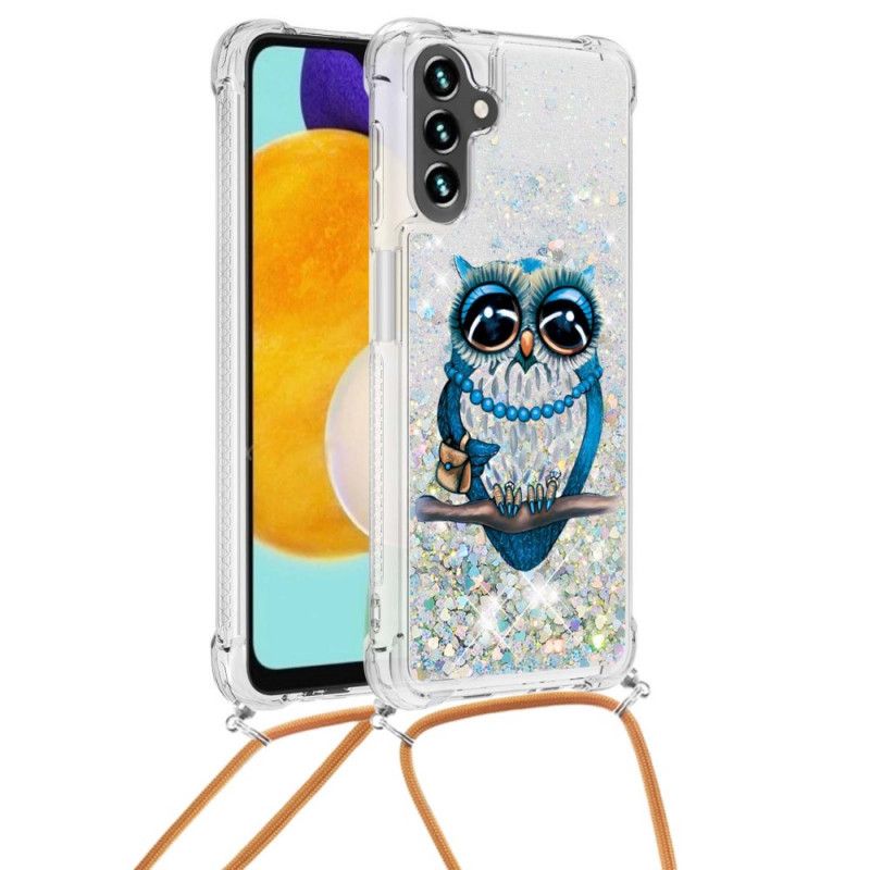 Cover Til Samsung Galaxy A13 5g Miss Owl Glitter Snøre