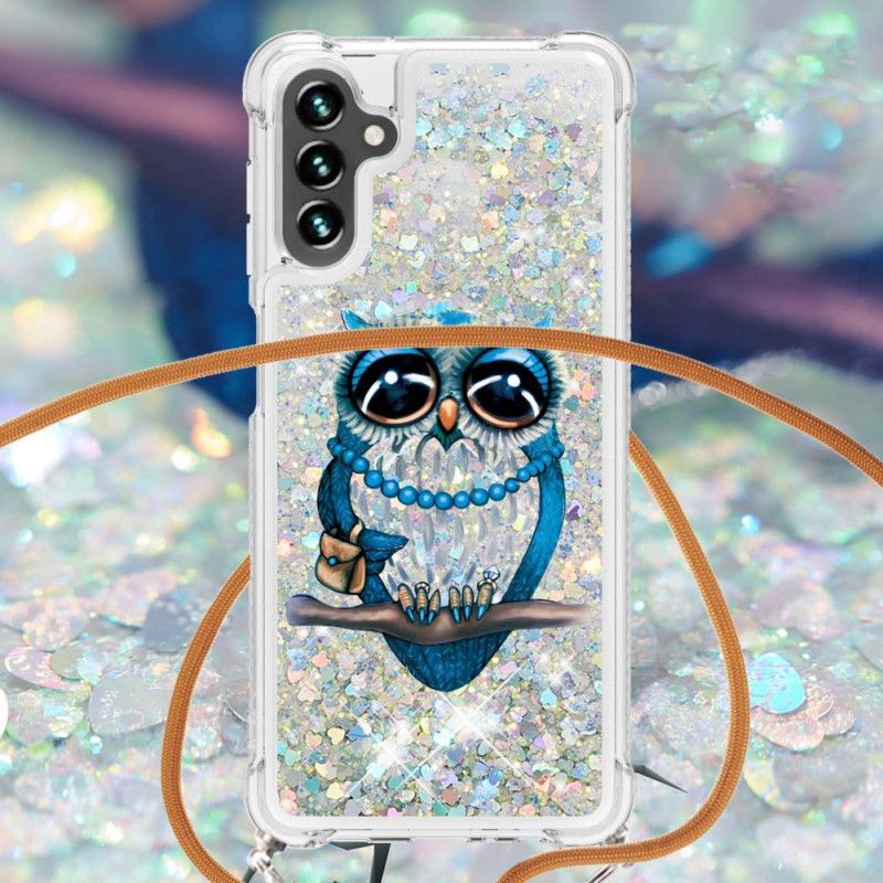 Cover Til Samsung Galaxy A13 5g Miss Owl Glitter Snøre