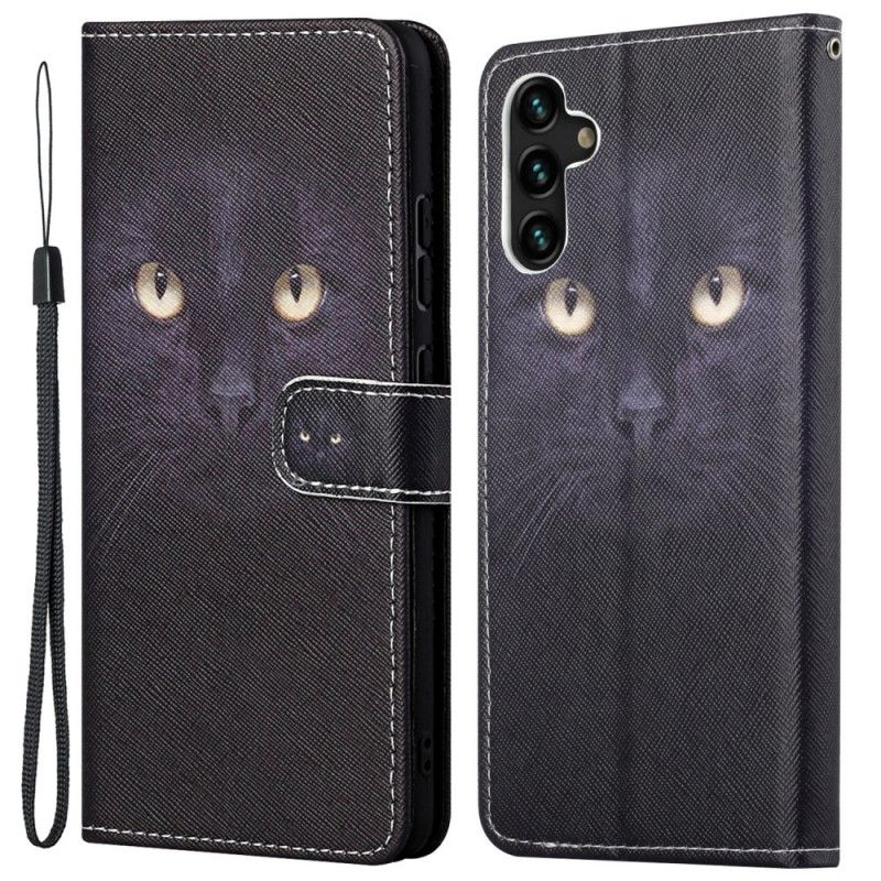 Flip Cover Samsung Galaxy A13 5g Black Strappy Cat Eyes