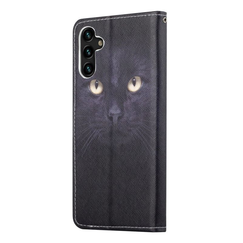 Flip Cover Samsung Galaxy A13 5g Black Strappy Cat Eyes