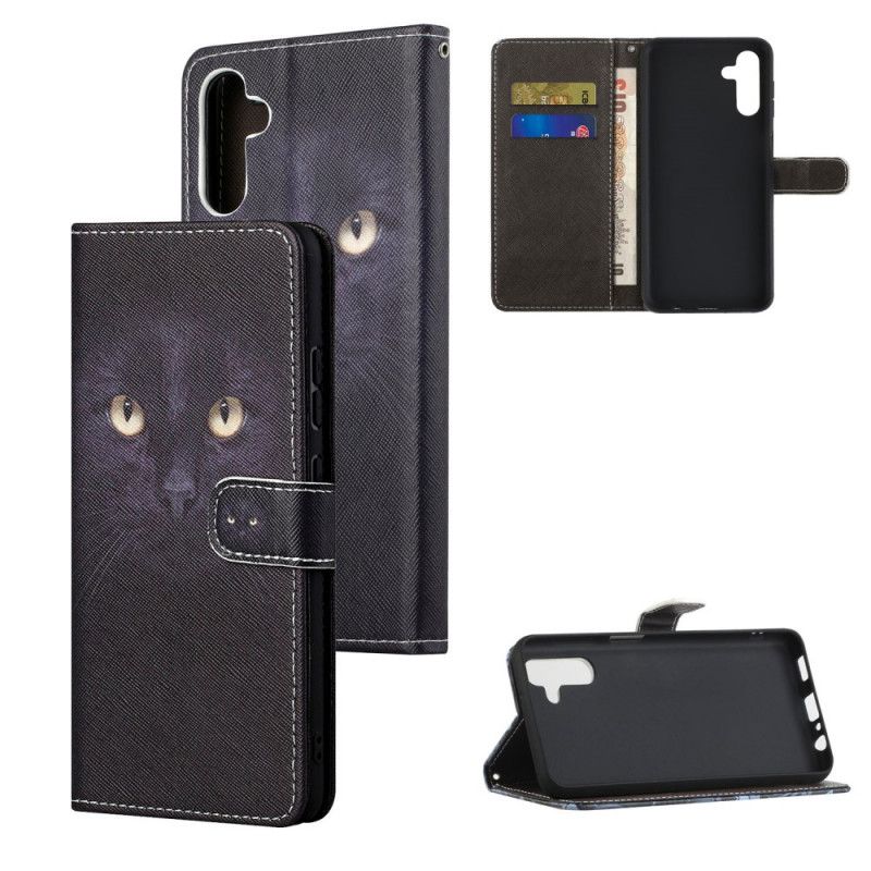 Flip Cover Samsung Galaxy A13 5g Black Strappy Cat Eyes