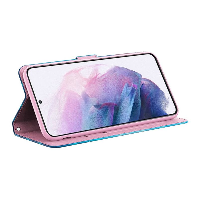 Flip Cover Samsung Galaxy A13 5g Flyvende Blå Sommerfugle