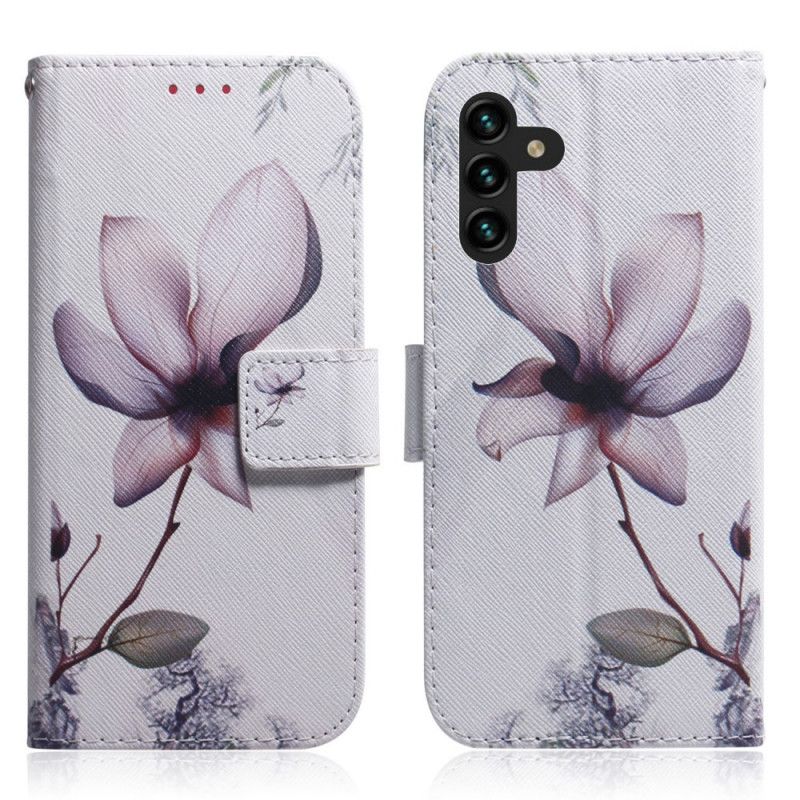 Flip Cover Samsung Galaxy A13 5g Gammel Lyserød Blomst