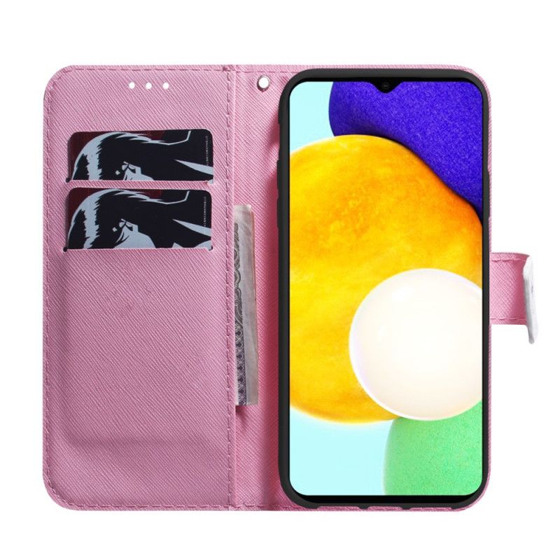 Flip Cover Samsung Galaxy A13 5g Gammel Lyserød Blomst