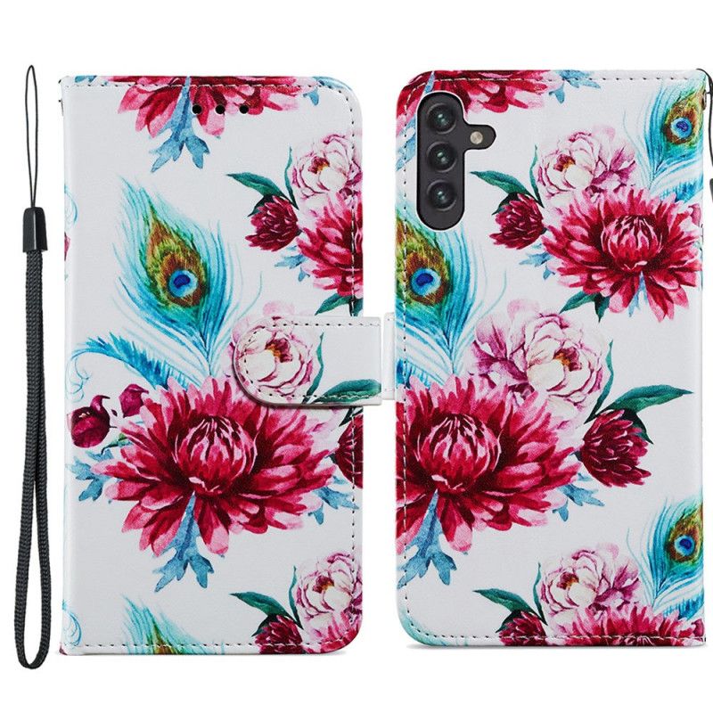 Flip Cover Samsung Galaxy A13 5g Intense Blomster