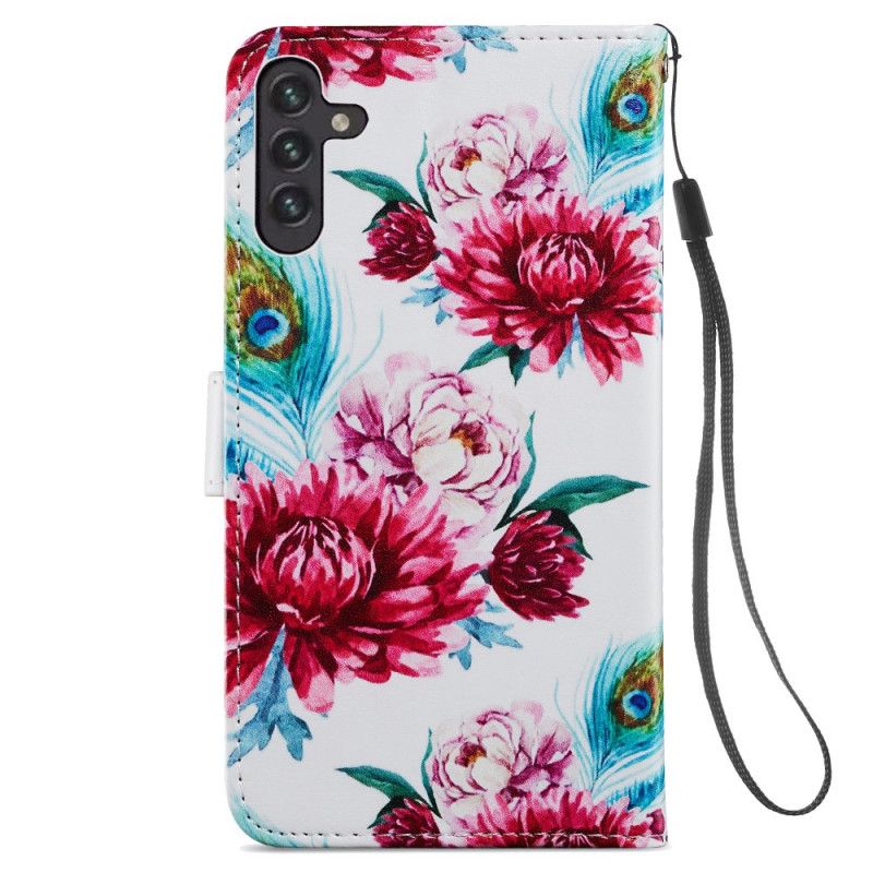 Flip Cover Samsung Galaxy A13 5g Intense Blomster