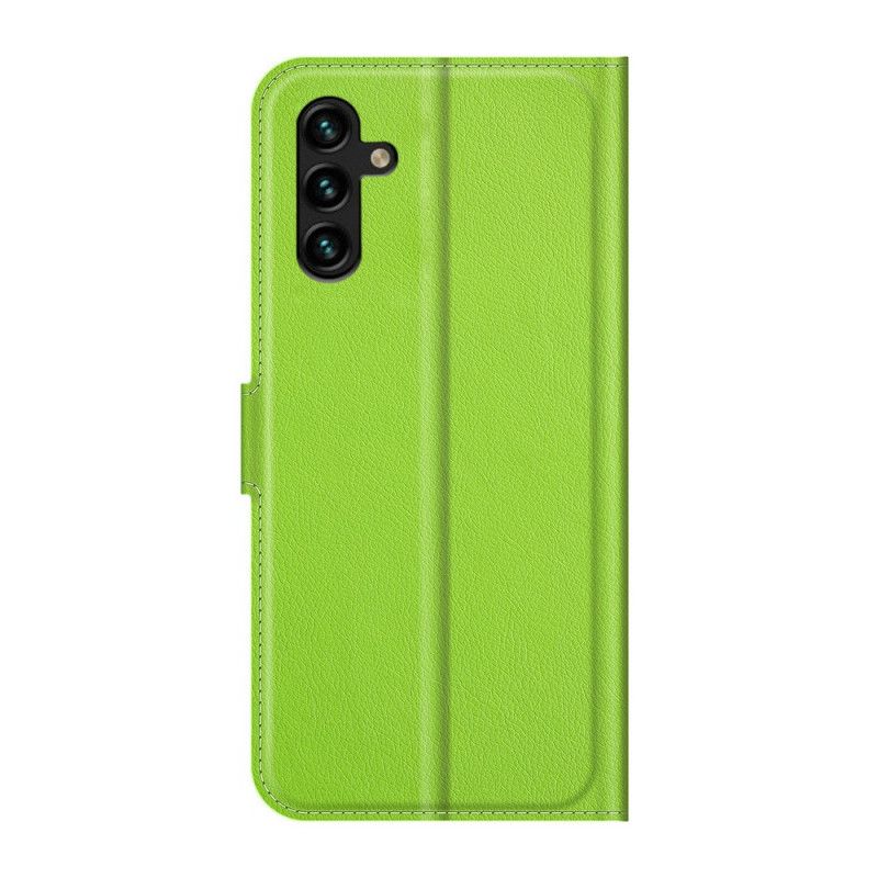 Flip Cover Samsung Galaxy A13 5g Klassisk Litchi-lædereffekt