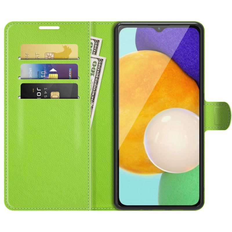 Flip Cover Samsung Galaxy A13 5g Klassisk Litchi-lædereffekt