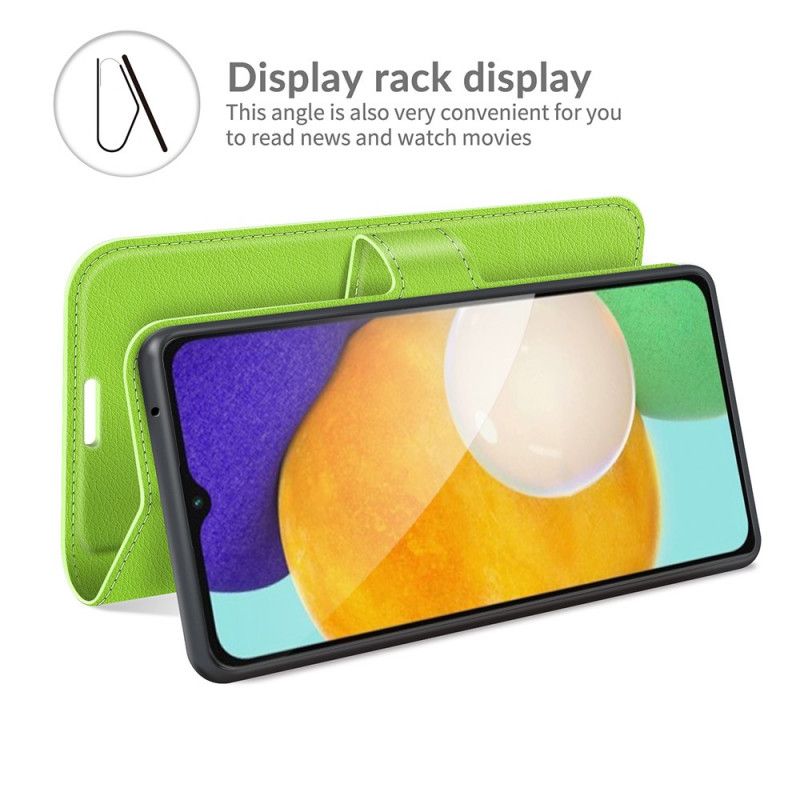 Flip Cover Samsung Galaxy A13 5g Klassisk Litchi-lædereffekt