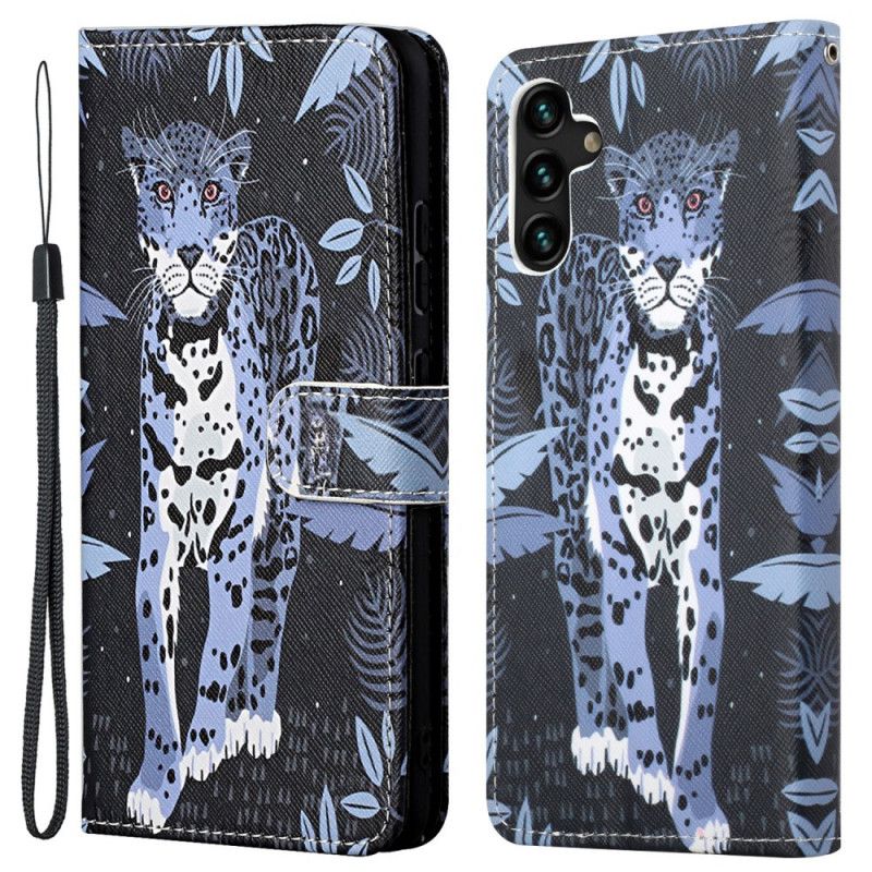 Flip Cover Samsung Galaxy A13 5g Leopard Strappy