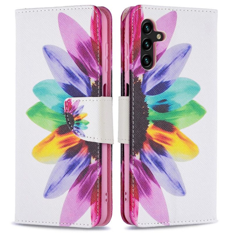 Flip Cover Til Samsung Galaxy A13 5g Blomsterakvarel