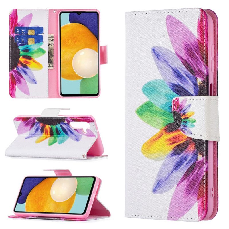 Flip Cover Til Samsung Galaxy A13 5g Blomsterakvarel