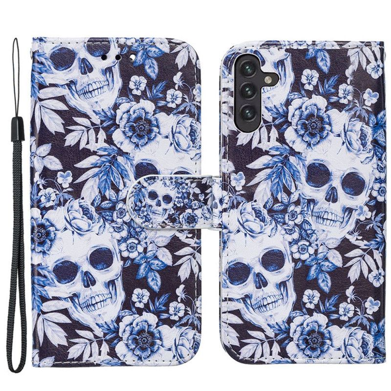 Flip Cover Til Samsung Galaxy A13 5g Retro Skulls