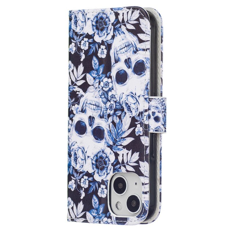 Flip Cover Til Samsung Galaxy A13 5g Retro Skulls