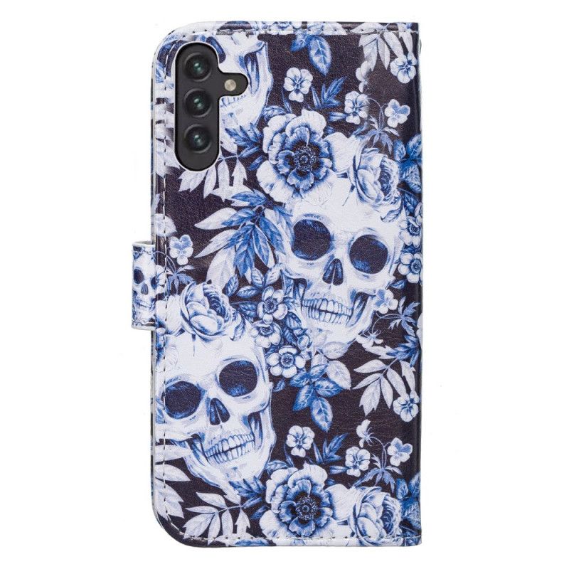 Flip Cover Til Samsung Galaxy A13 5g Retro Skulls