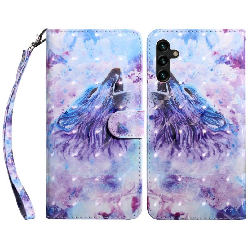 Flip Cover Til Samsung Galaxy A13 5g Wolf Watercolor