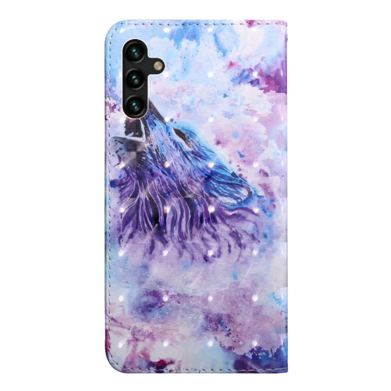 Flip Cover Til Samsung Galaxy A13 5g Wolf Watercolor