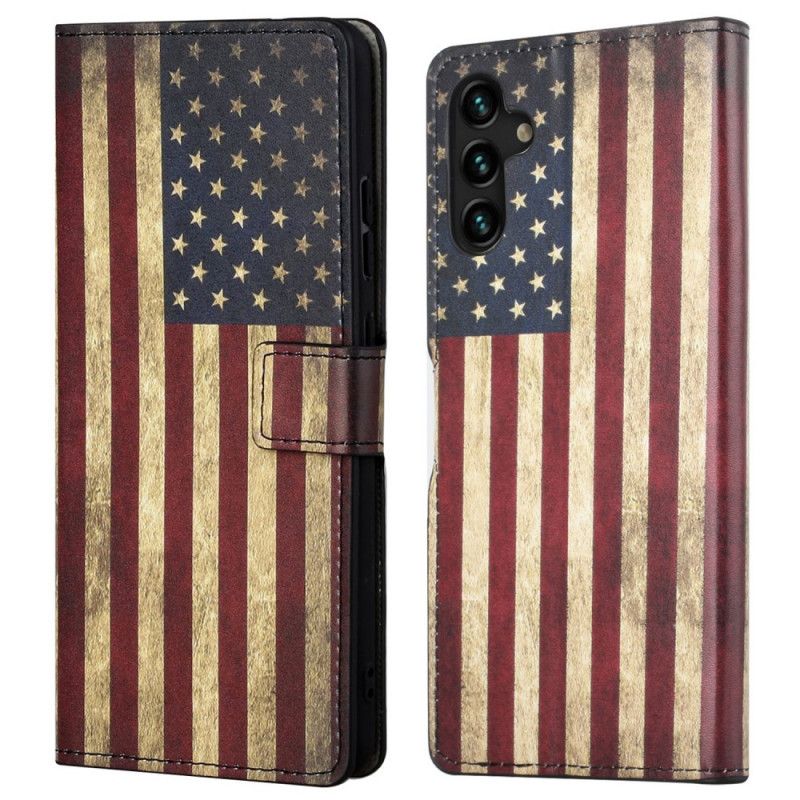 Læder Cover Samsung Galaxy A13 5g Telefon Etui Amerikansk Flag