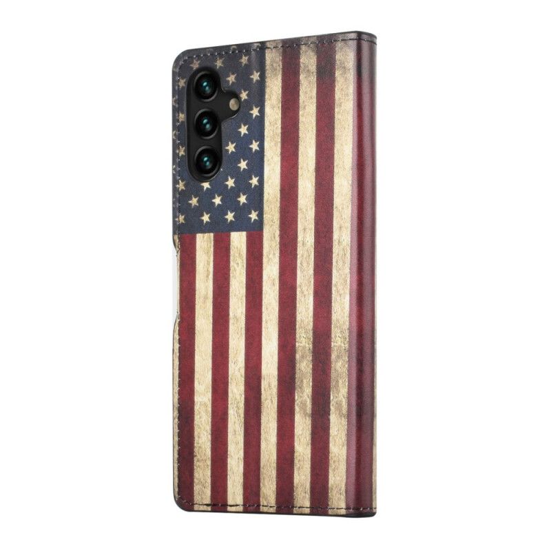 Læder Cover Samsung Galaxy A13 5g Telefon Etui Amerikansk Flag