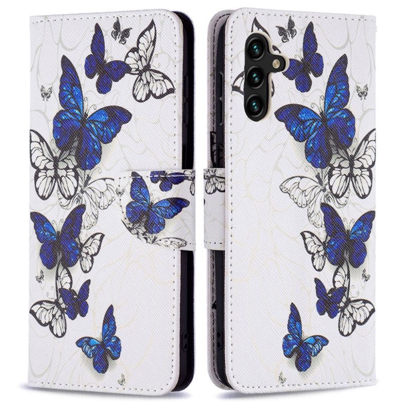 Læder Cover Samsung Galaxy A13 5g Telefon Etui Butterflies Kings