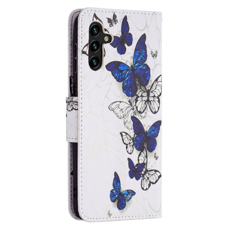 Læder Cover Samsung Galaxy A13 5g Telefon Etui Butterflies Kings