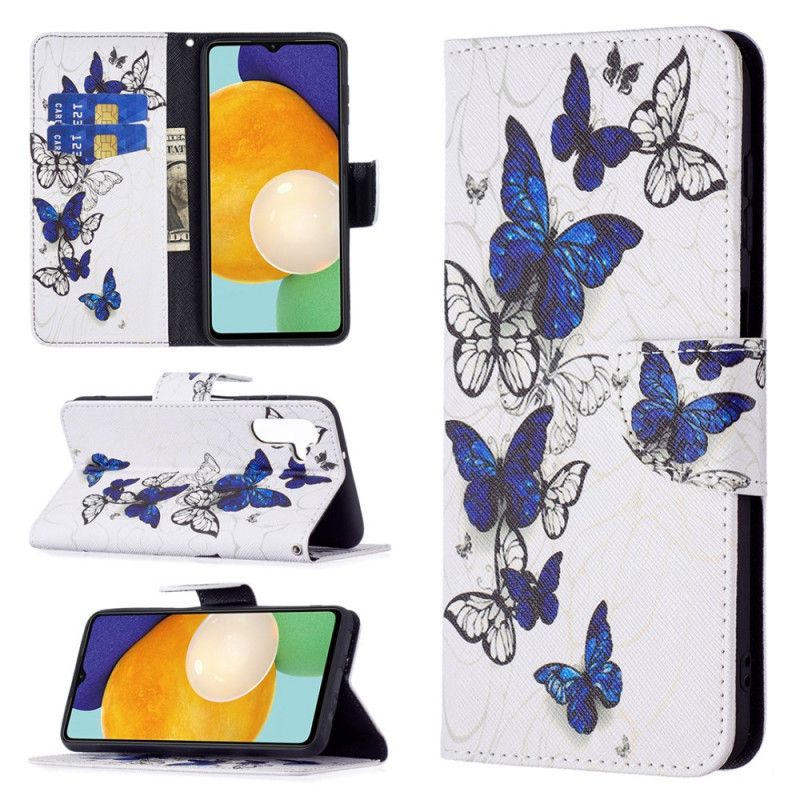 Læder Cover Samsung Galaxy A13 5g Telefon Etui Butterflies Kings