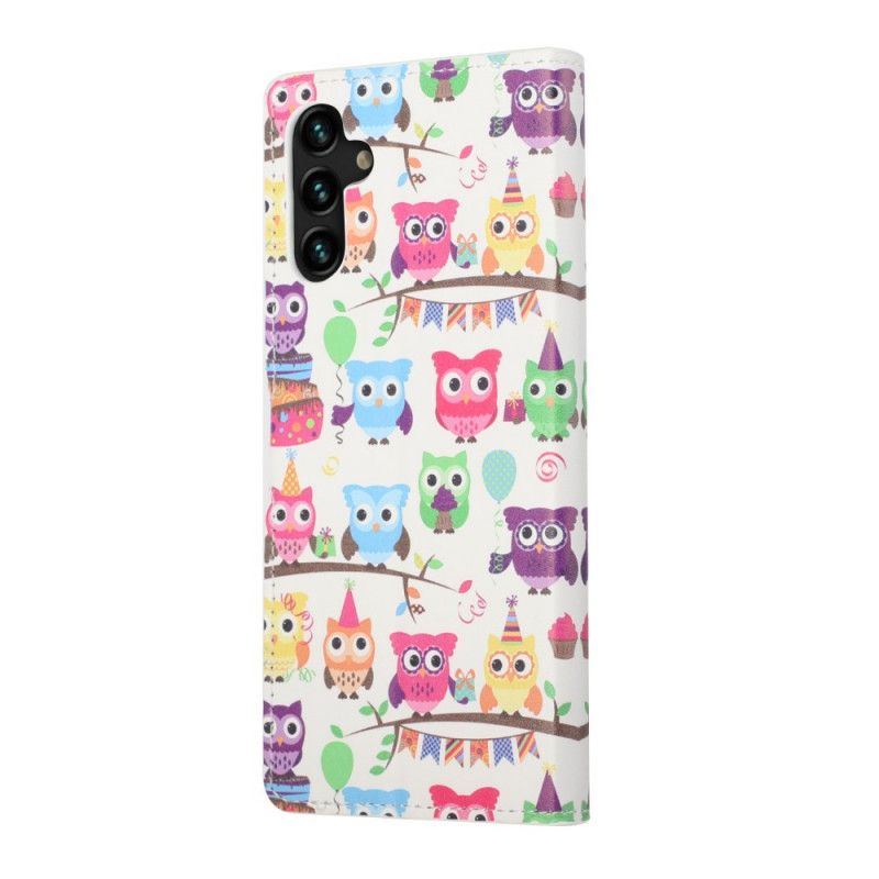 Læder Cover Samsung Galaxy A13 5g Telefon Etui Flere Ugler