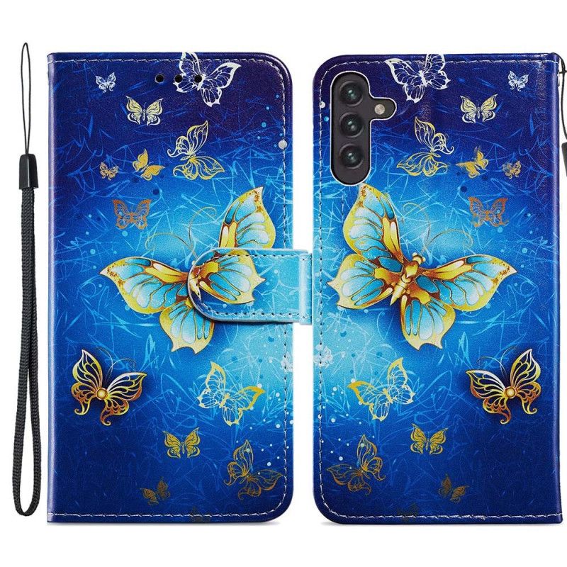 Læder Cover Samsung Galaxy A13 5g Telefon Etui Flight Of Butterflies