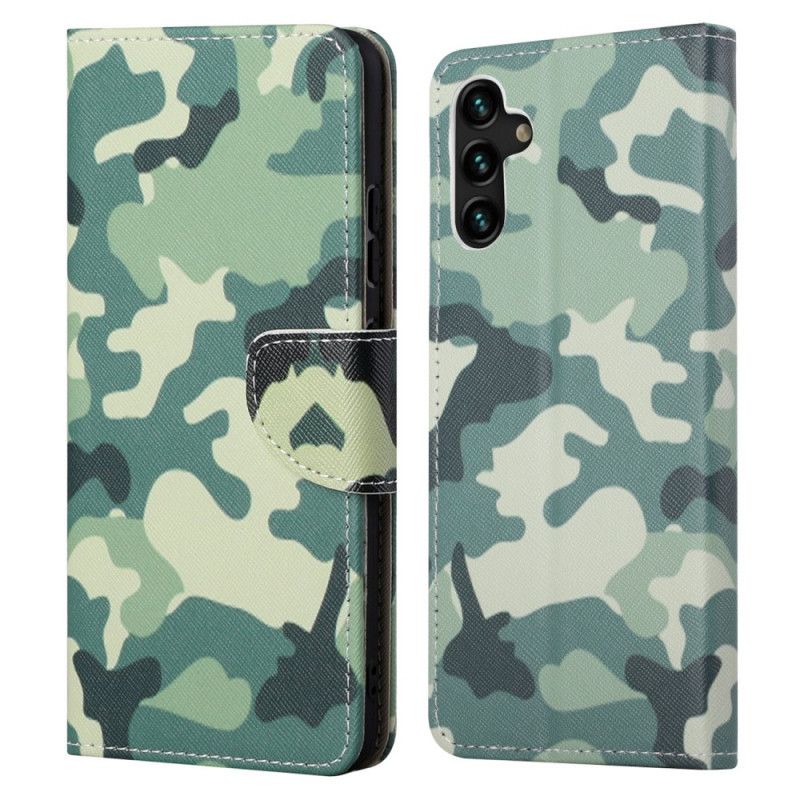 Læder Cover Samsung Galaxy A13 5g Telefon Etui Militær Camouflage