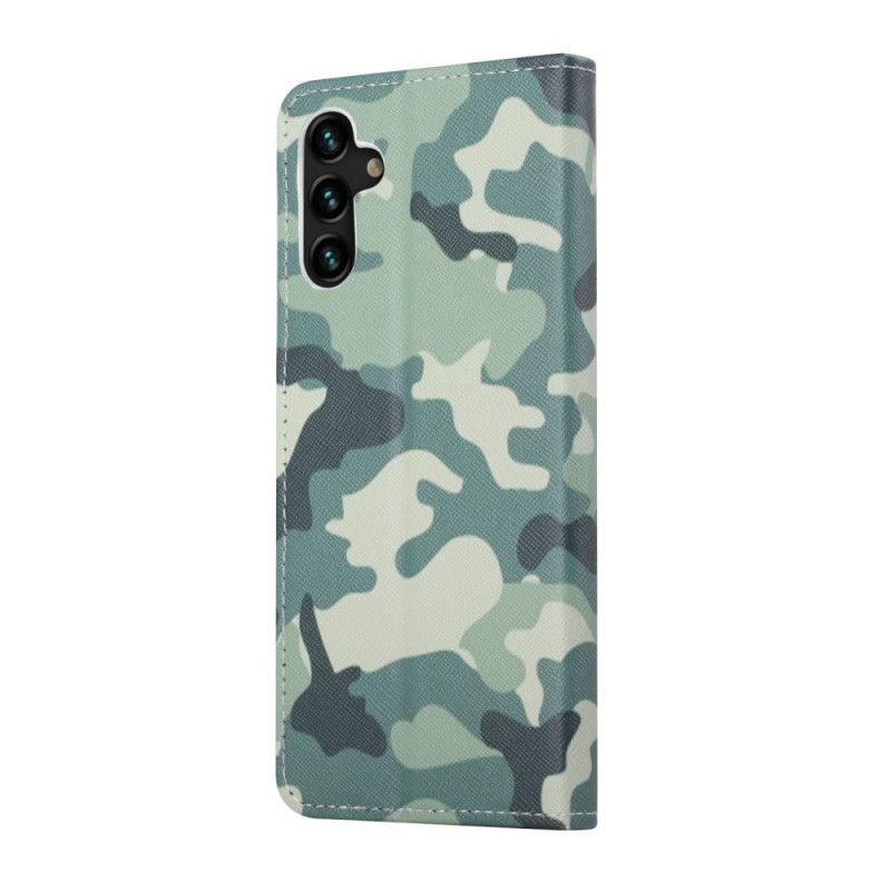 Læder Cover Samsung Galaxy A13 5g Telefon Etui Militær Camouflage